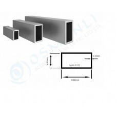 Alüminyum Kutu Profil 30mm X 80mm Et Kalınlık 4mm